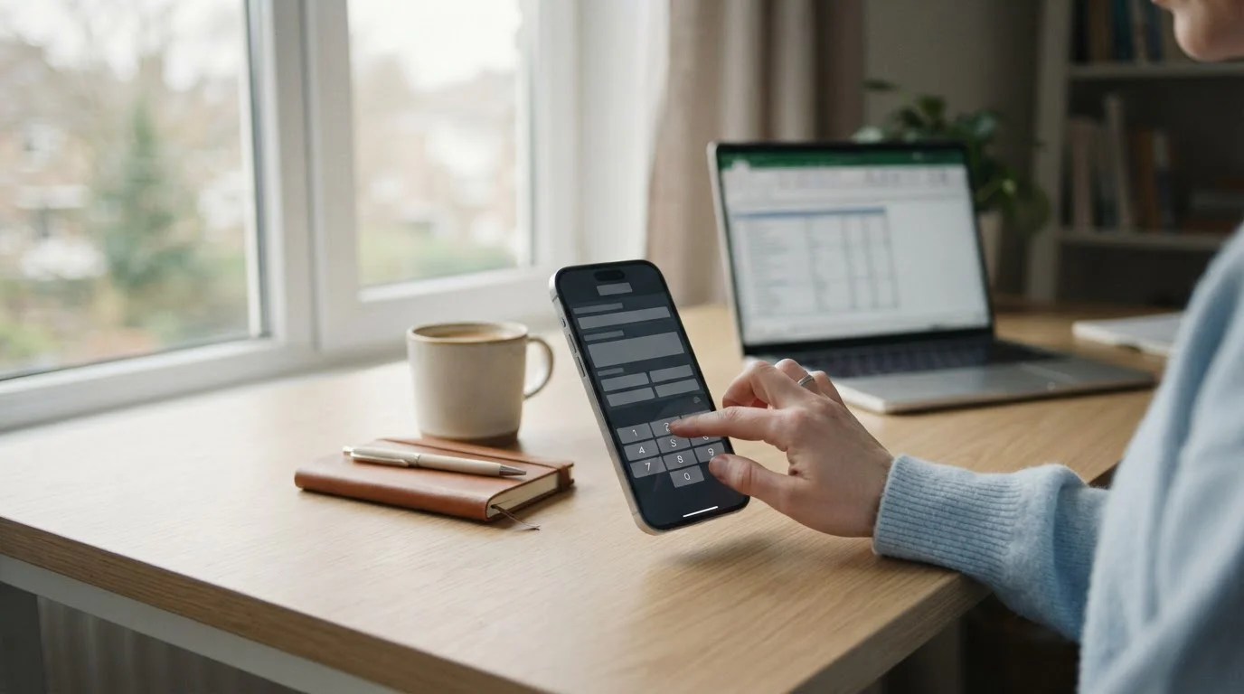 Smartphone auf Schreibtisch mit Sportwetten-Anwendung und minimaler Einzahlung