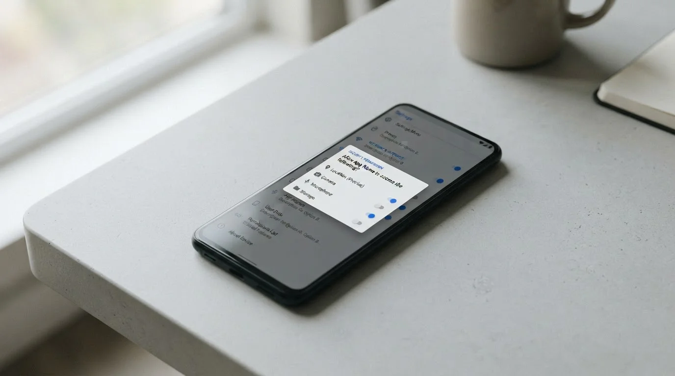 Android-Smartphone zeigt Installationsoptionen und Sicherheitseinstellungen