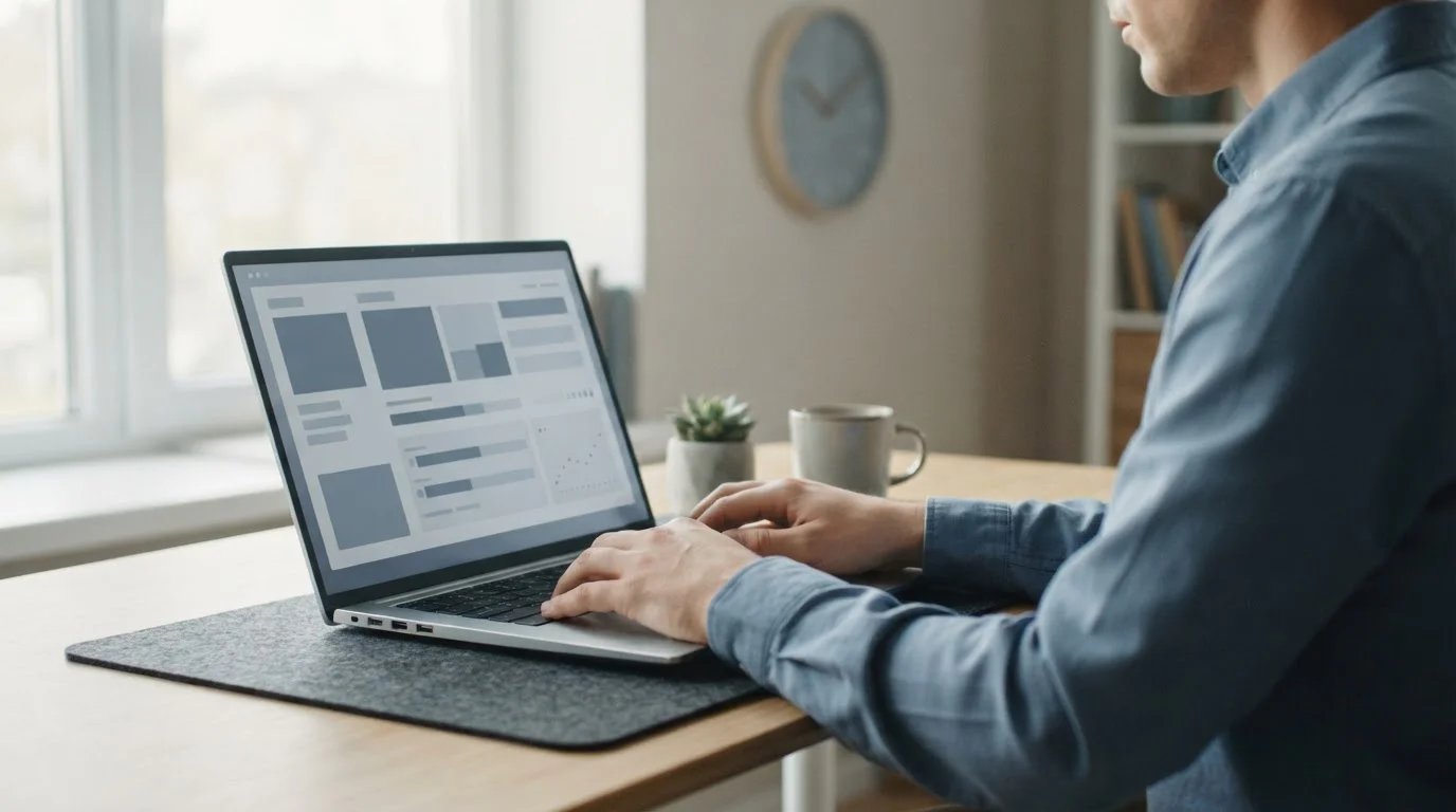 Laptop mit abstraktem Interface zur Darstellung schneller Auszahlungsprozesse bei Wettanbietern