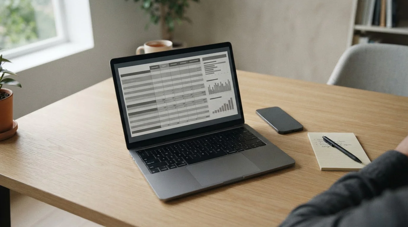 Arbeitsplatz mit Laptop zeigt Vergleich von Wettanbietern mit Neosurf-Zahlung