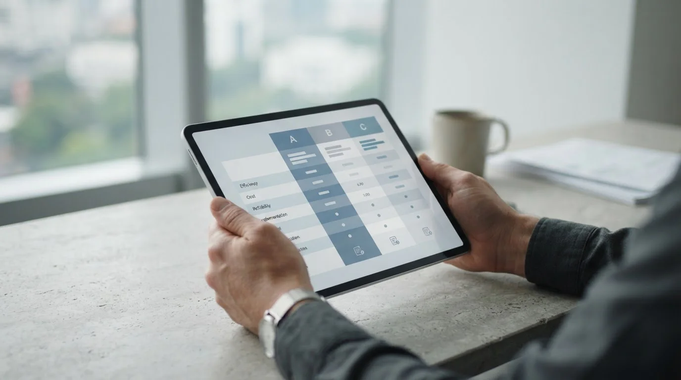 Vergleichstabelle verschiedener Wettanbieter auf einem Tablet-Bildschirm