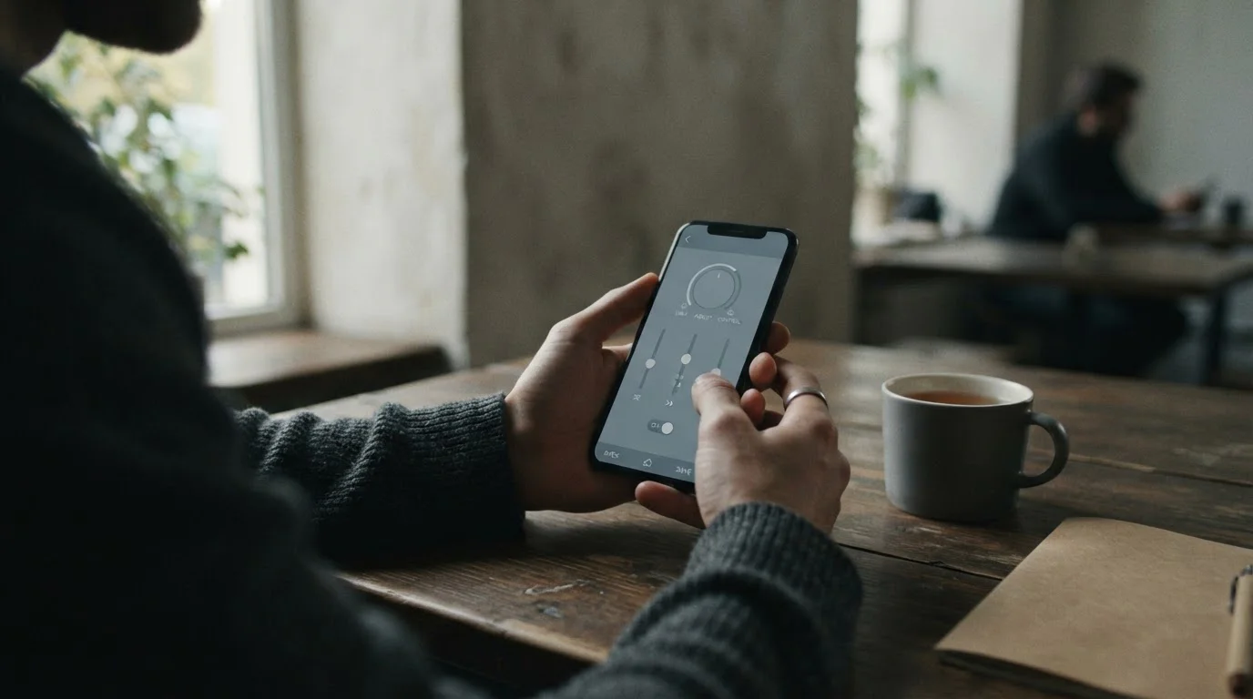 Person setzt Limits in Wett-App auf dem Smartphone