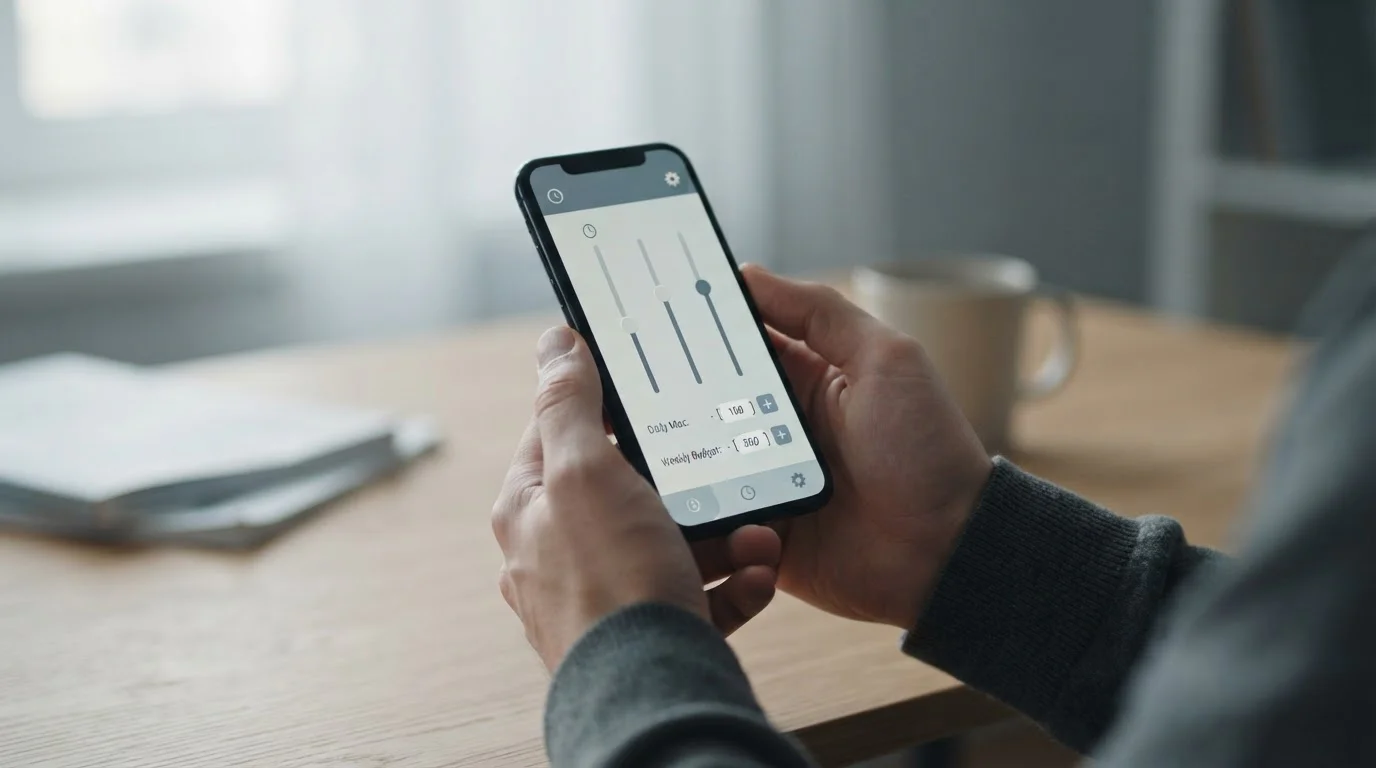 Einstellung eines monatlichen Limits auf einem Smartphone