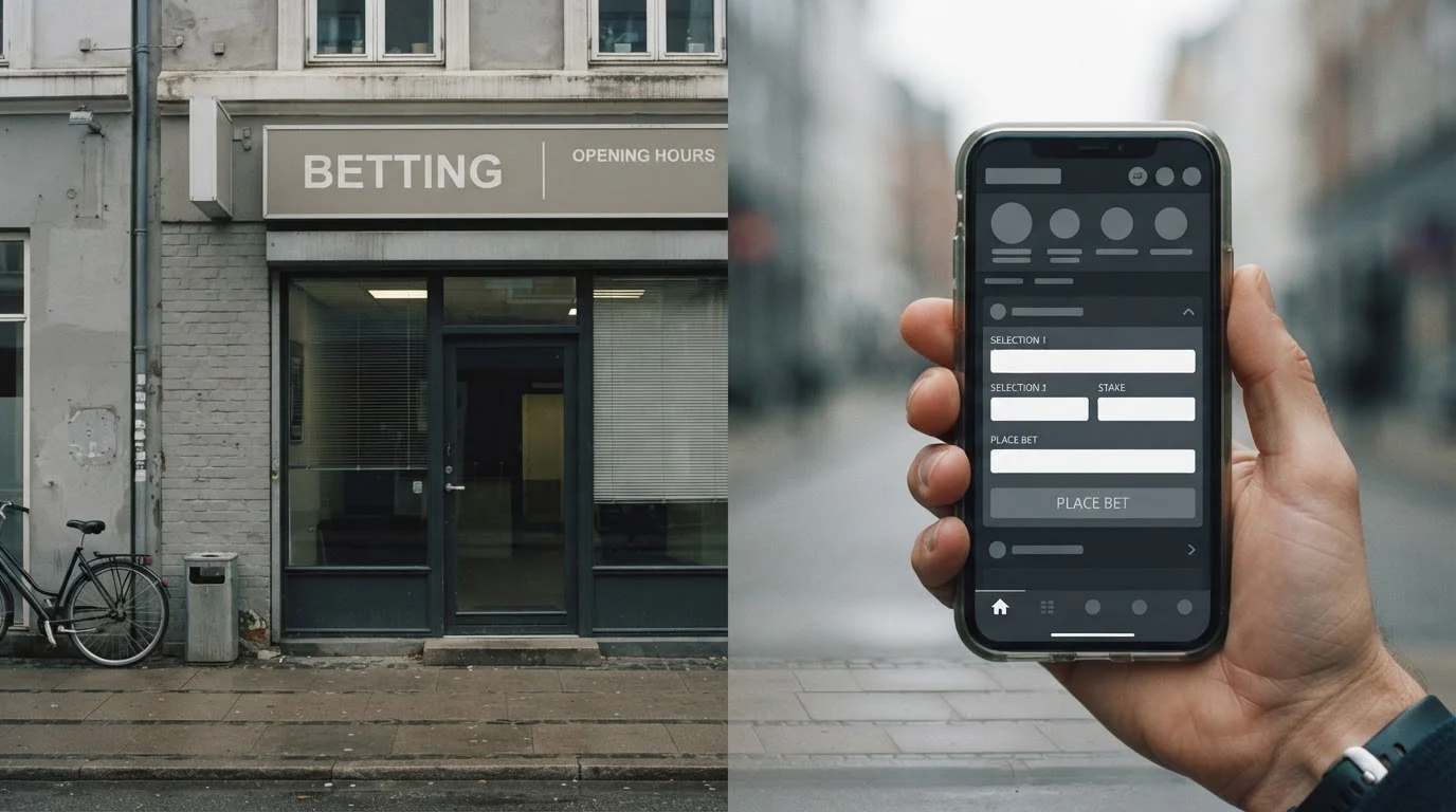 Gegenüberstellung stationäres Wettbüro und digitale Online-Plattform
